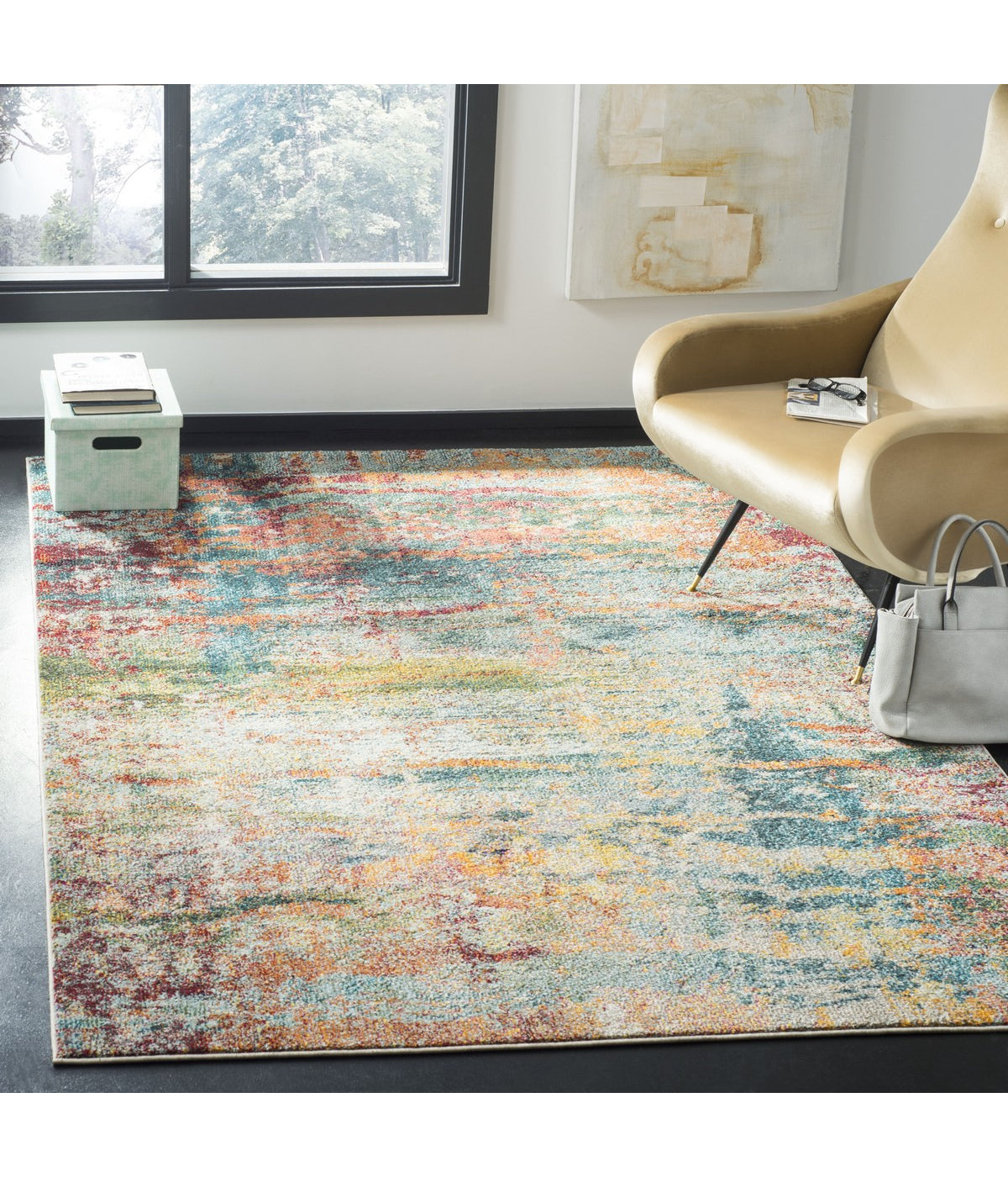  Safavieh Monaco 262 Teal/Orange Rug - Teal/Orange - Bonton