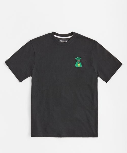  Reason Clothing Money Bags Short Sleeve Tee - Black - BLACK - Bonton