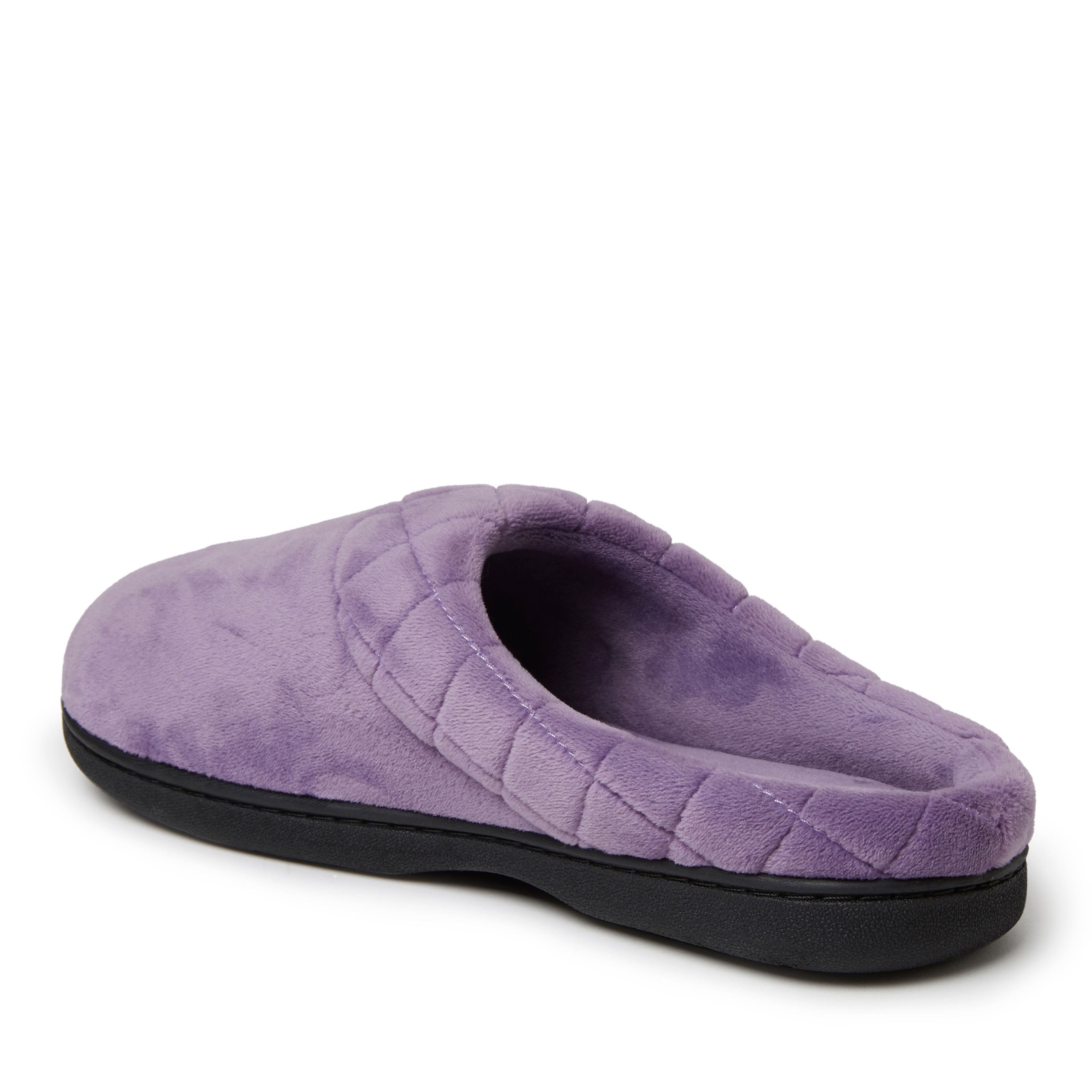  Dearfoams Women's Darcy Velour Indoor/Outdoor Memory Foam Clog Slipper - Black - Bonton