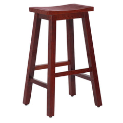 29" Solid Wood Saddle Bar Stool, Set of 2