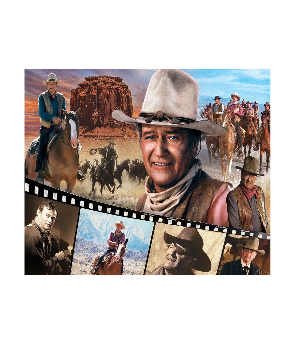  John Wayne - Legend of the Silver Screen Puzzle: 1000 Pcs Multi - Multi - Bonton