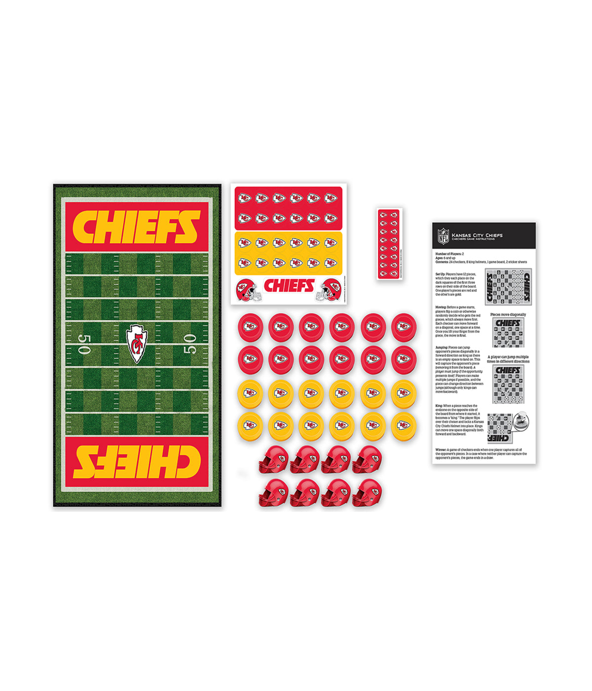  NFL Checkers Game Set - Kansas City Chiefs Multi - Multi - Bonton