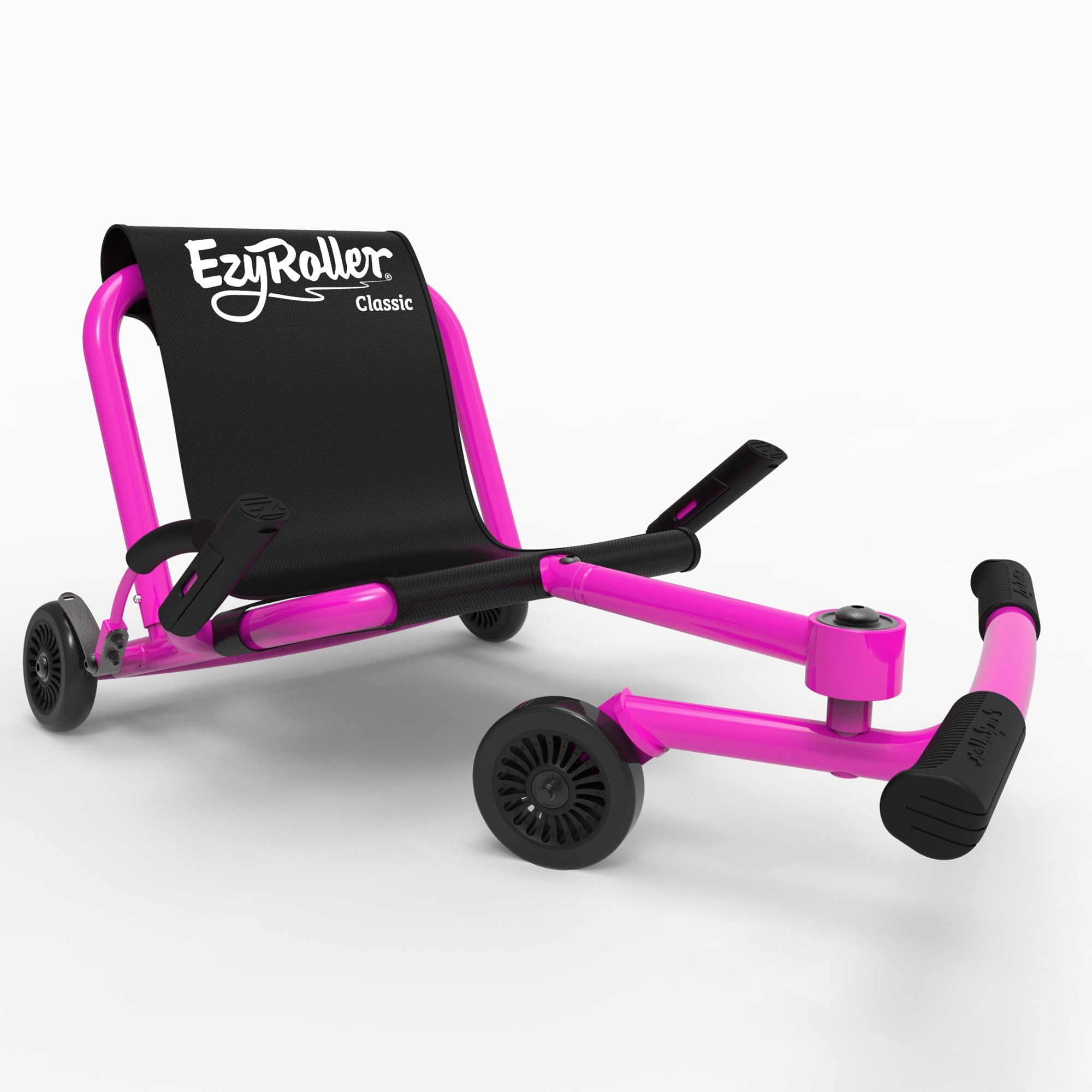  Ezyroller EzyRoller: Classic - Pink - Ride-On Scooter, Cambering Motion, Pedal Free Cart, Hand Brakes, Extendable Frame, 154lb Capacity, Kids Ages 4+ - Multi - Bonton