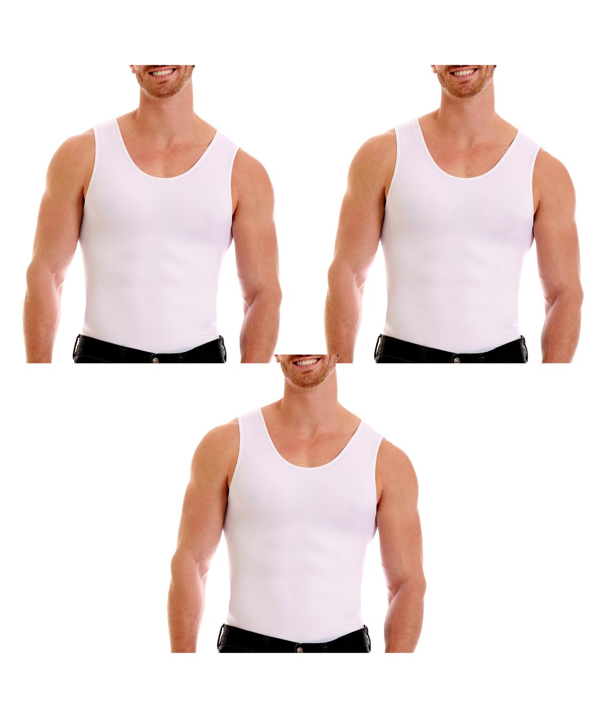  Insta Slim 3-Pack Compression Muscle Tanks - White - Bonton