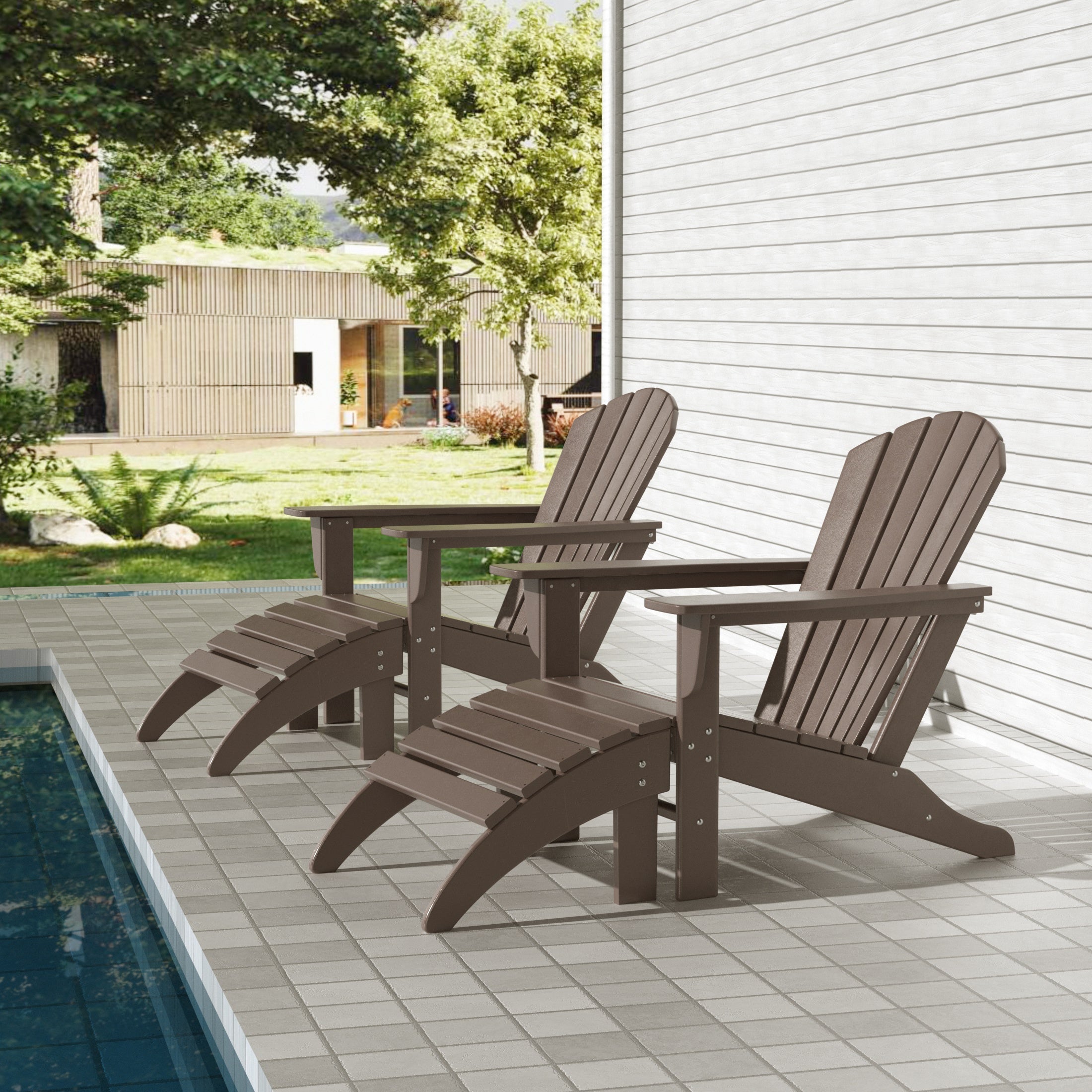  Westin Furniture Altura Outdoor Adirondack Chair With Ottoman 4-Piece Set - Turquoise - Bonton