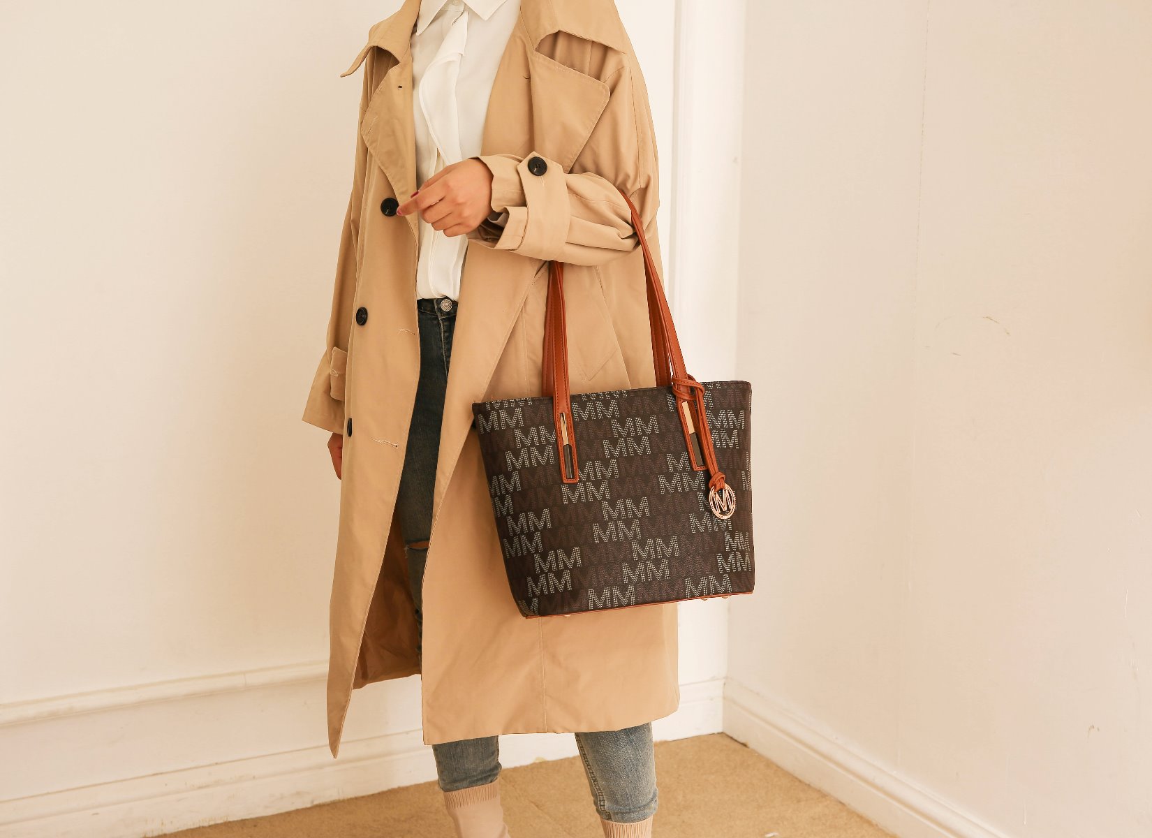  MKF Collection Aylet  Signature Tote Bag and Set - Beige - Bonton