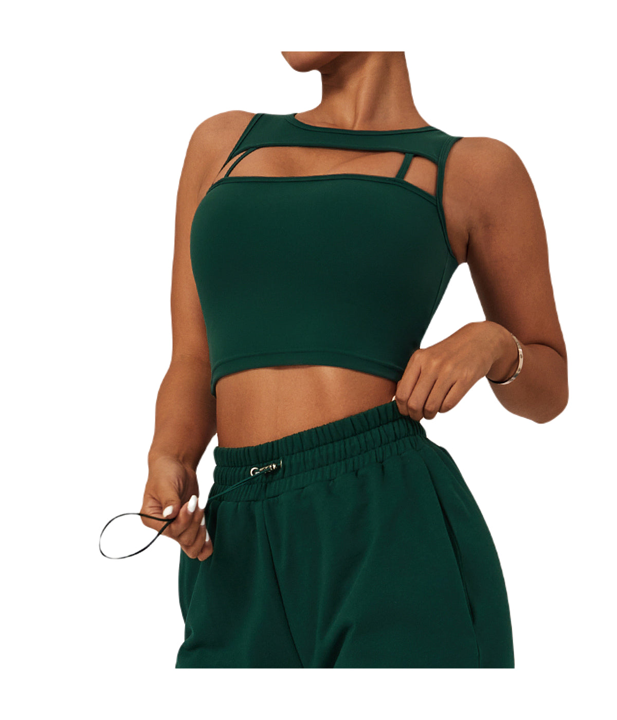  Style Luxe Activewear Muse Crop Top - Green - Bonton