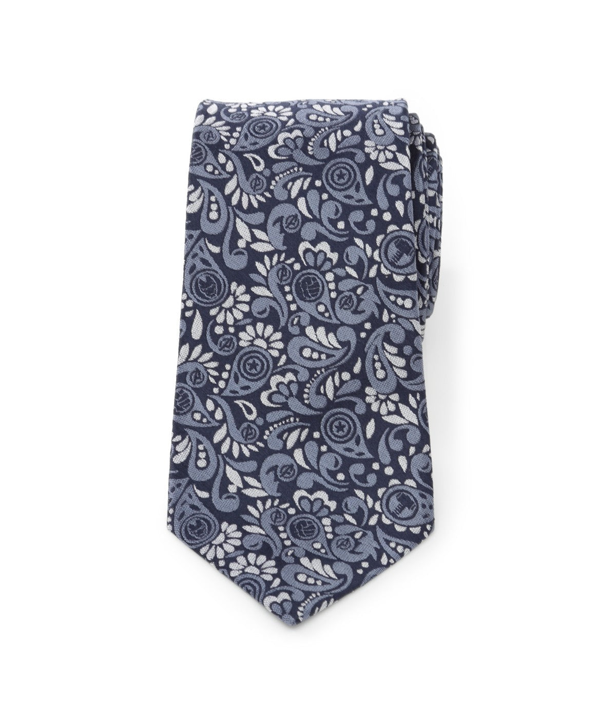  Cufflinks Avengers Paisley Icons Navy Men's Tie - Navy - Bonton