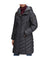 Odessa Faux Down Fill Jersey Trim Quilted Coat Black