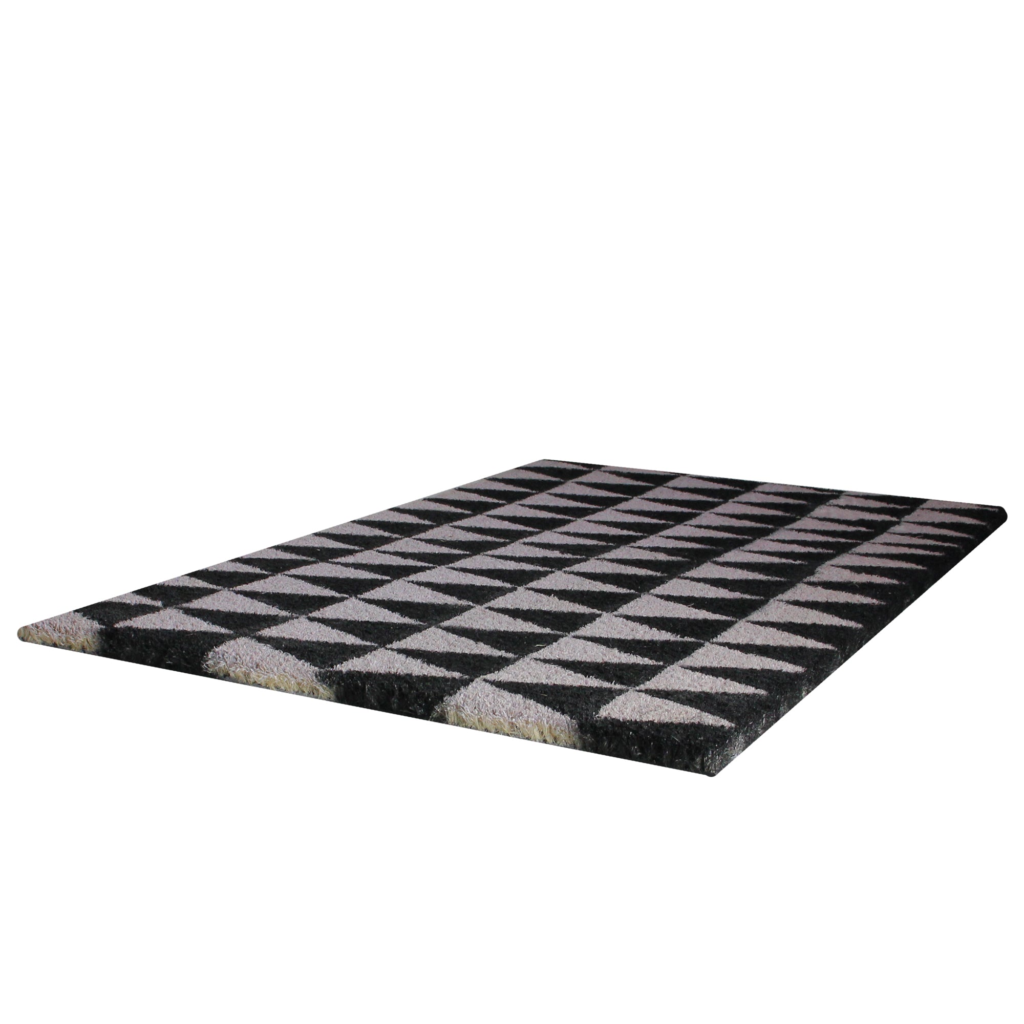  Black and Gray 3-Dimensional Triangle Print Doormat 17 x 29 - Black - Bonton