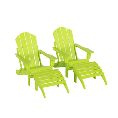 4-Piece Adirondack Conversation Chair with Footrest Ottoman Set