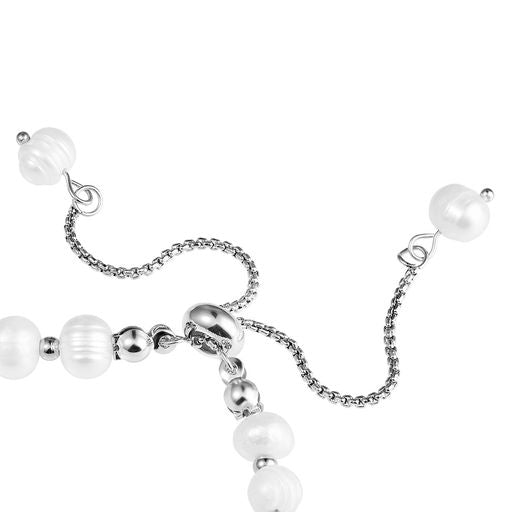  Gemesis Jewels by Edforce Beads and Pearls Bolo Bracelet - Silver - Bonton