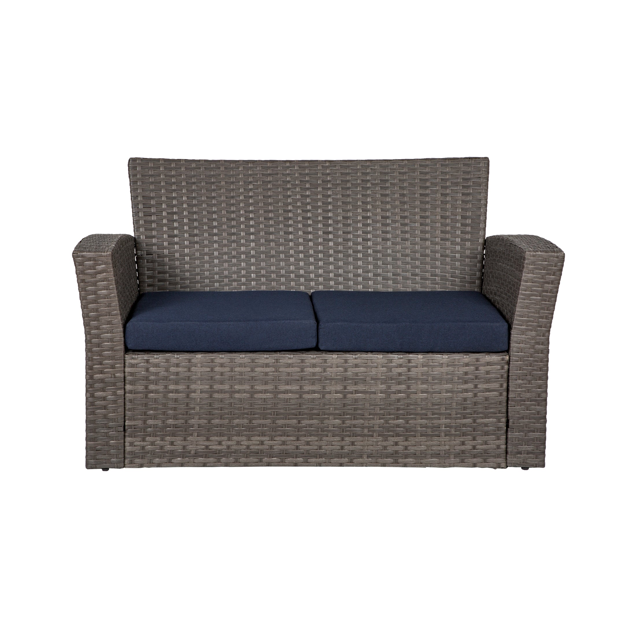  Westin Furniture 4-Piece Conversation Outdoor Patio Sofa Set with Cushions - Brown/Gray - Bonton