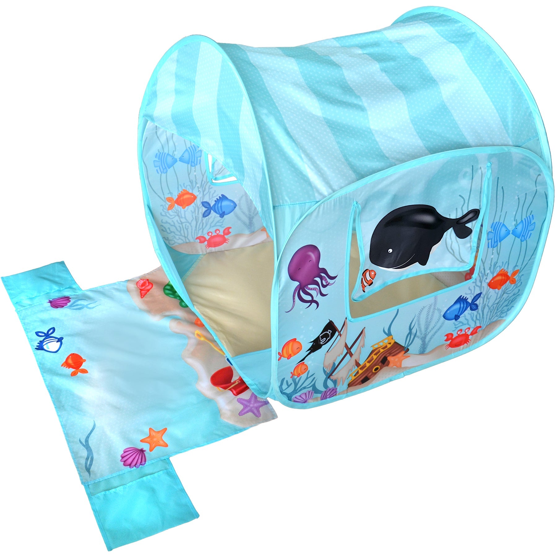  Fun2Give Fun2Give Pop-it-Up Beach Play Tent - Ocean Adventures - Multi - Bonton