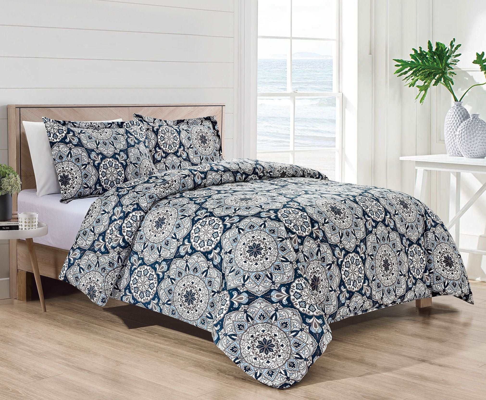  Bibb Home Bibb Home 4 Pc Duvet & Down Alternative Comforter Set - Queen - Bonton