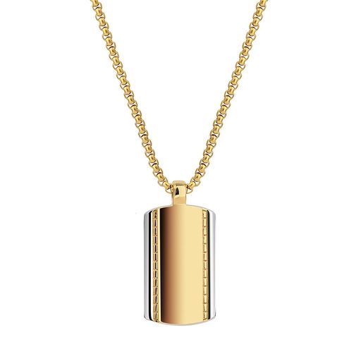  Gemesis Jewels by Edforce Dog Tag Pendant with Box Chain 24