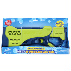 Kid Galaxy: Dual Barrels Mega Bubble Blaster - 15" Powerful Motor Continuous Stream Blaster, LED Light Up, w/ 4oz Bubble Solution, Kids Toy, Ages 3+-Multi-One Size-1