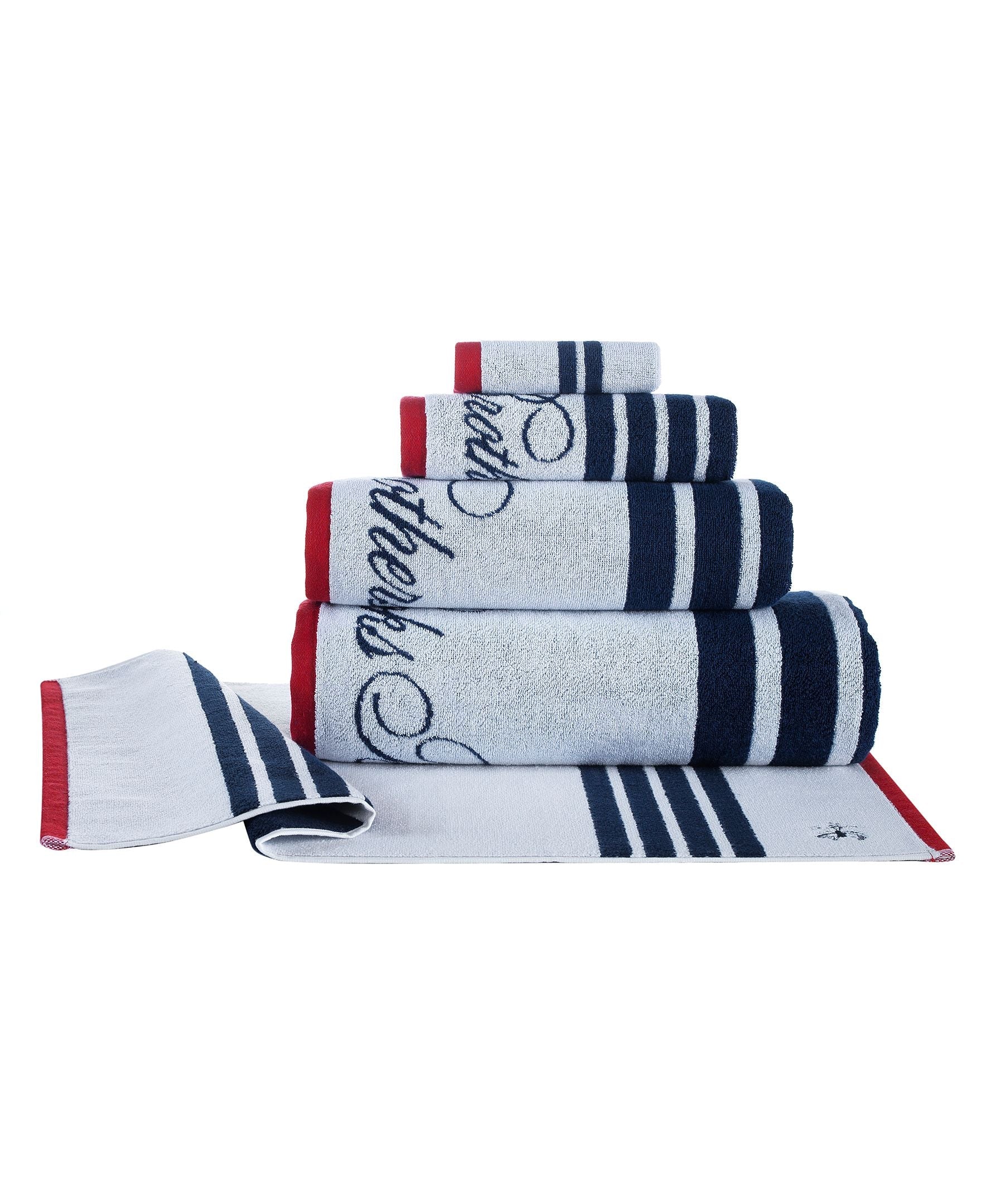  Brooks Brothers Nautical Blanket Stripe Wash Towel - Navy - Bonton