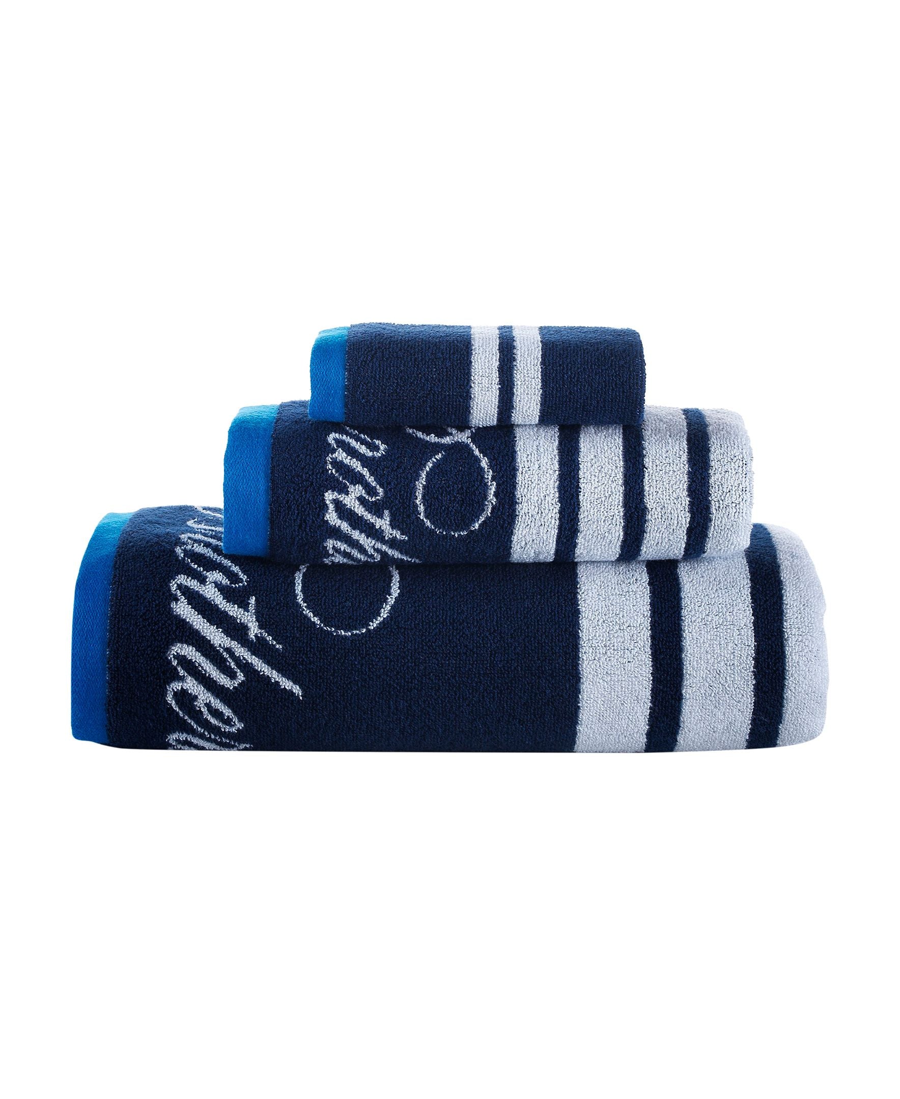  Brooks Brothers Nautical Blanket Stripe 3 Piece Towel Set - White - Bonton