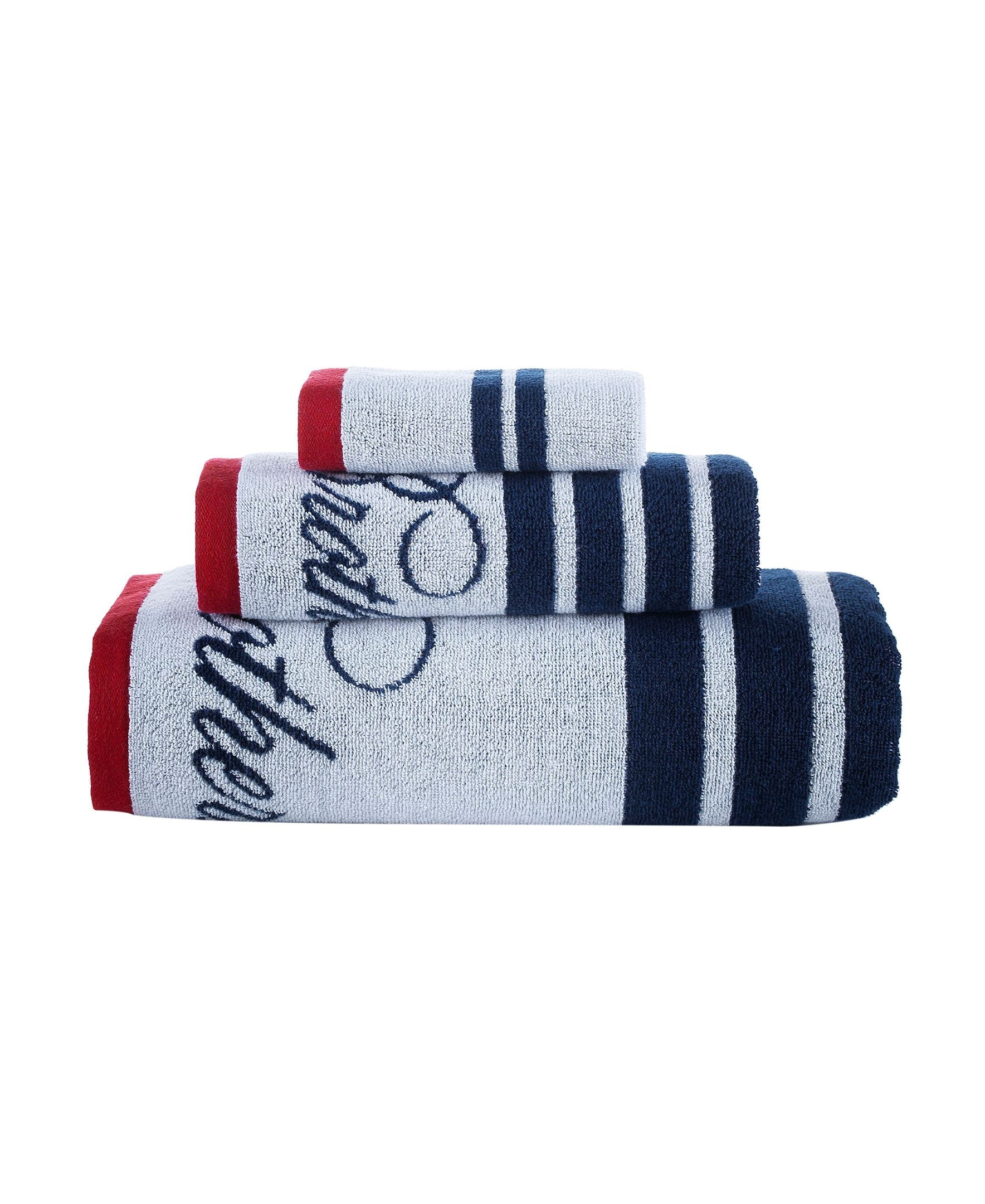  Brooks Brothers Nautical Blanket Stripe 3 Piece Towel Set - White - Bonton