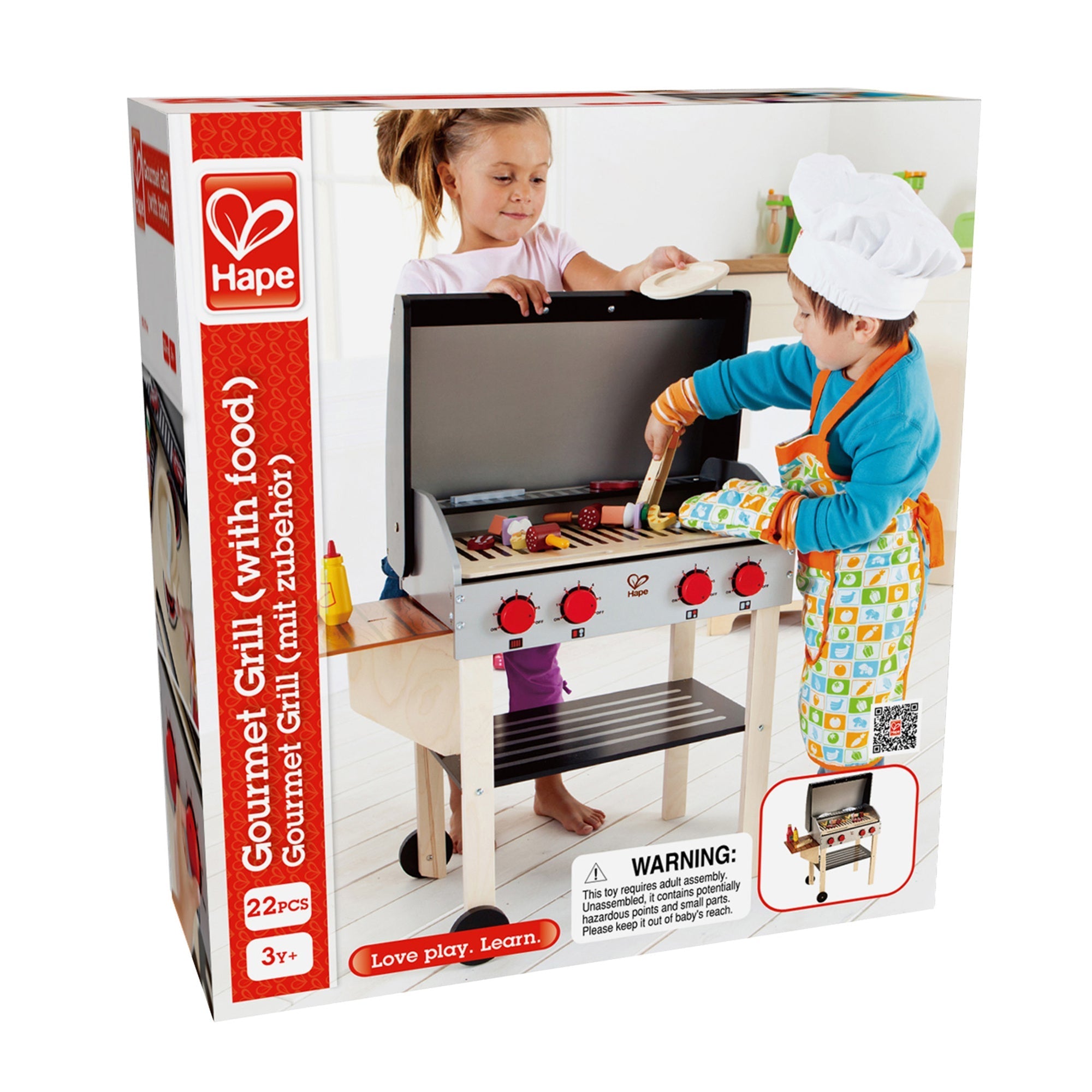  Hape Hape Gourmet Grill Wooden Play Kitchen & Food Accessories - Multi - Bonton