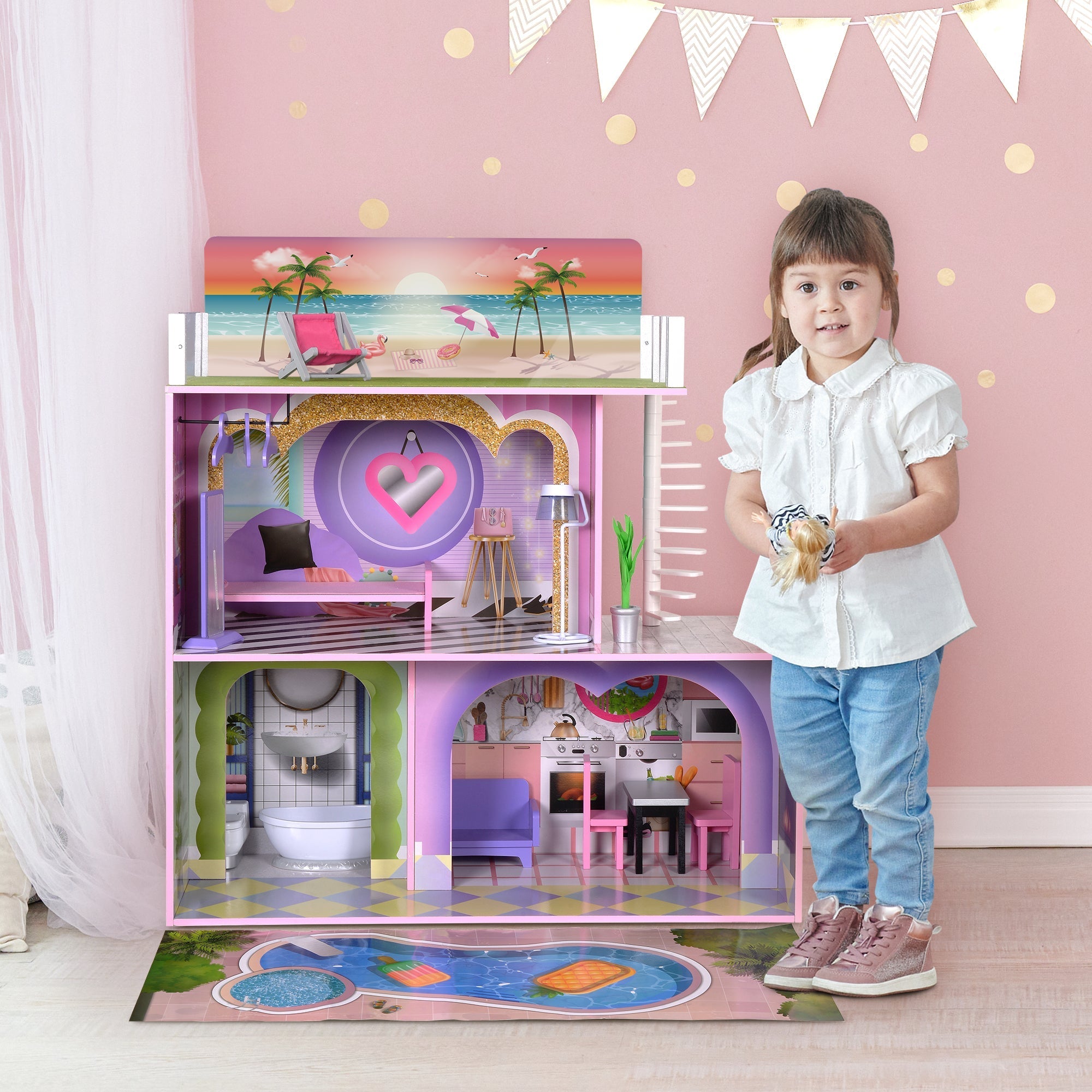  Teamson Kids Olivia's Little World - Dreamland Sunset Doll House - Muti-color - Bonton