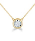  Kgs Jewels Inc 1/6 CTW Natural Diamond Solitaire Necklace in 14K Gold with Bezel Set - Yellow - Bonton