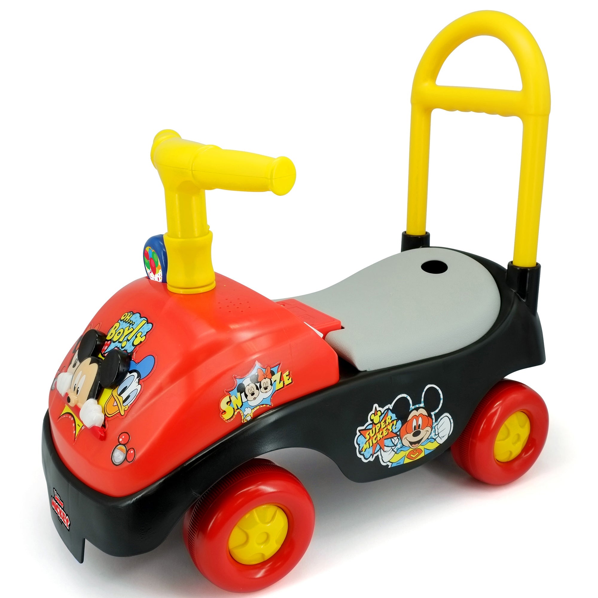  Kiddieland Kiddieland: Foldable Handle Ride-On - Mickey - Disney Foot To Floor Vehicle, Interactive Dashboard & Sounds, Toy Phone, Toddlers & Kids 18-36mo - Multi - Bonton