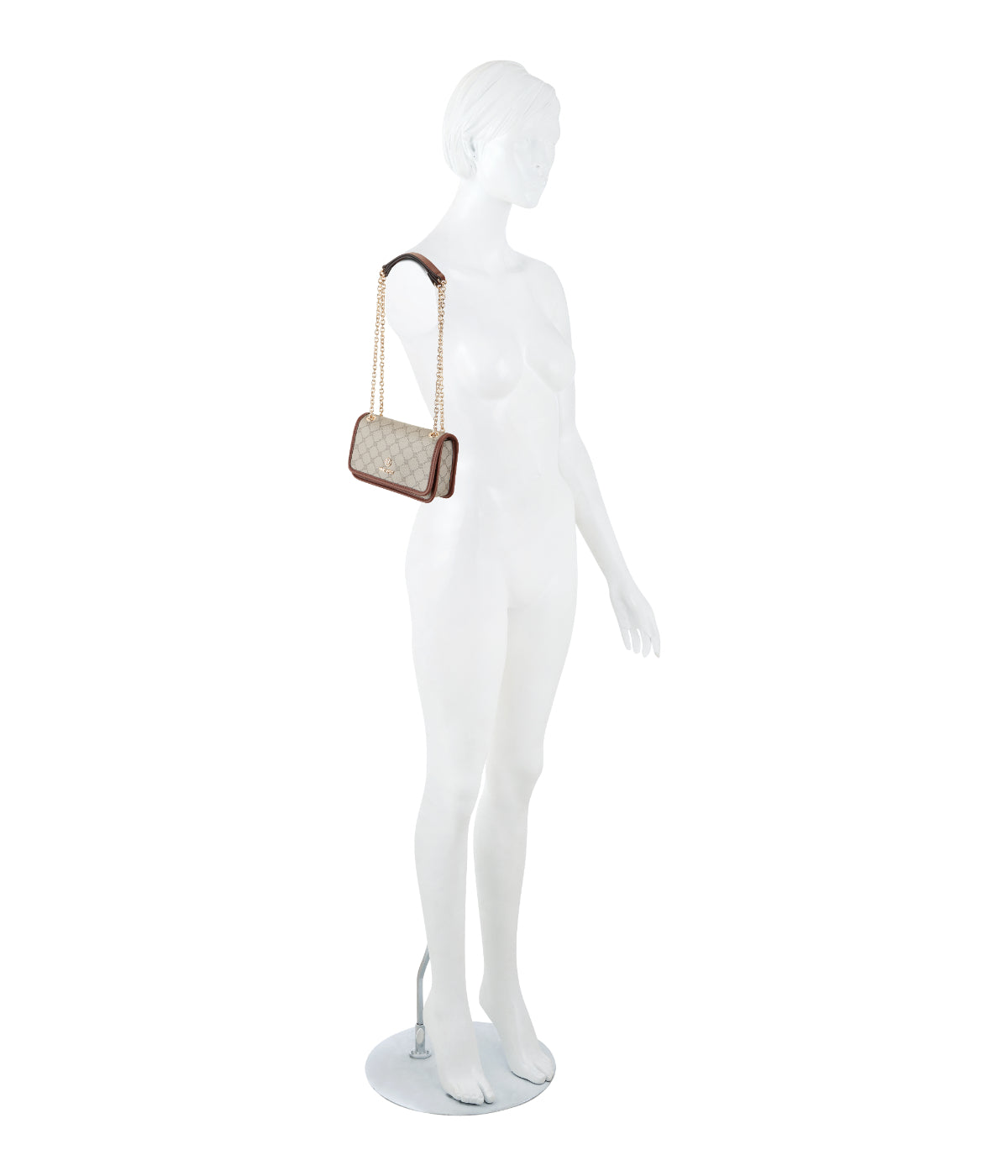  Nine West Saoirse Mini Convertible Crossbody Flap - Beige Logo/Mahogany - Bonton