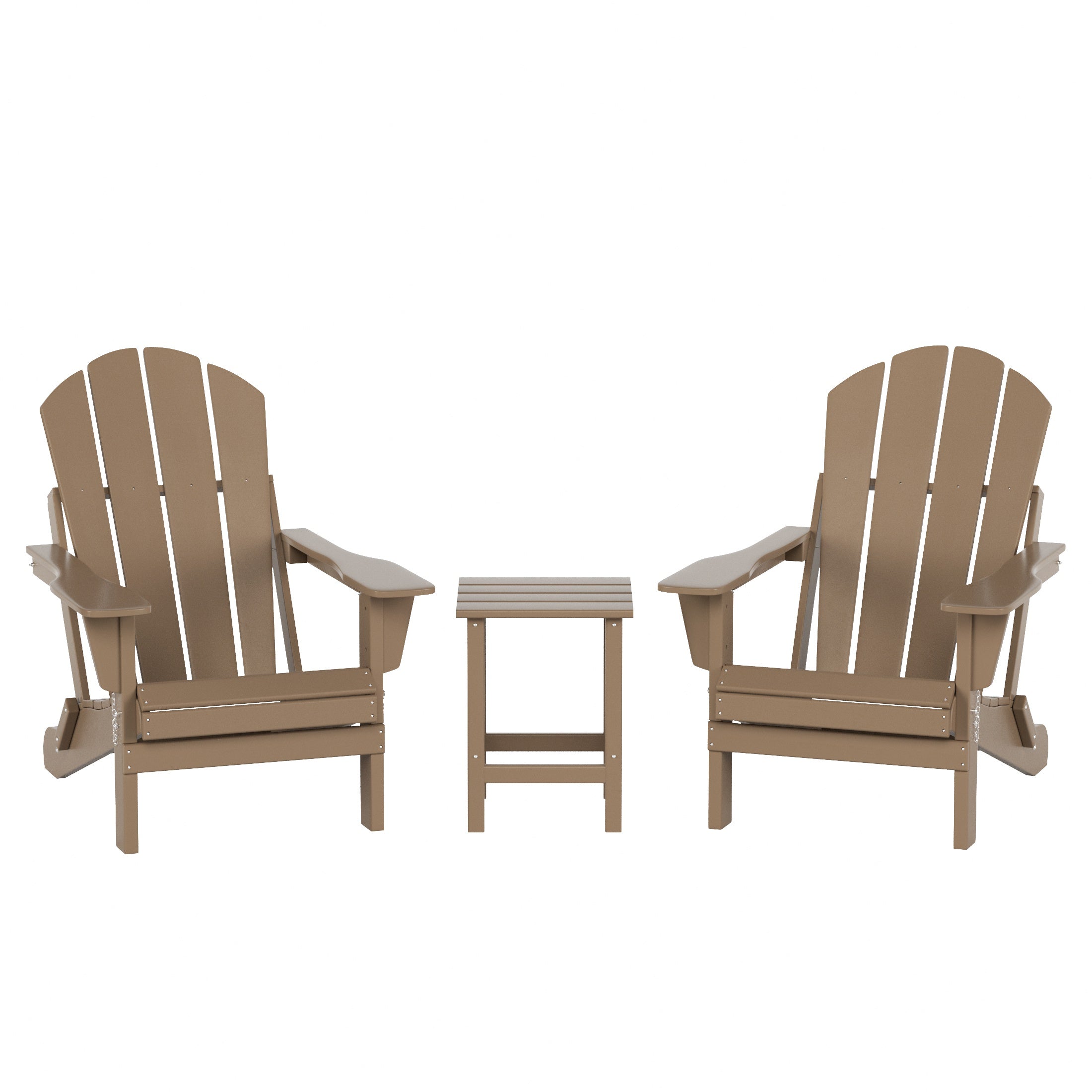  Westin Furniture 3-Piece Outdoor Patio Adirondack Conversation Seating Set - Black - Bonton