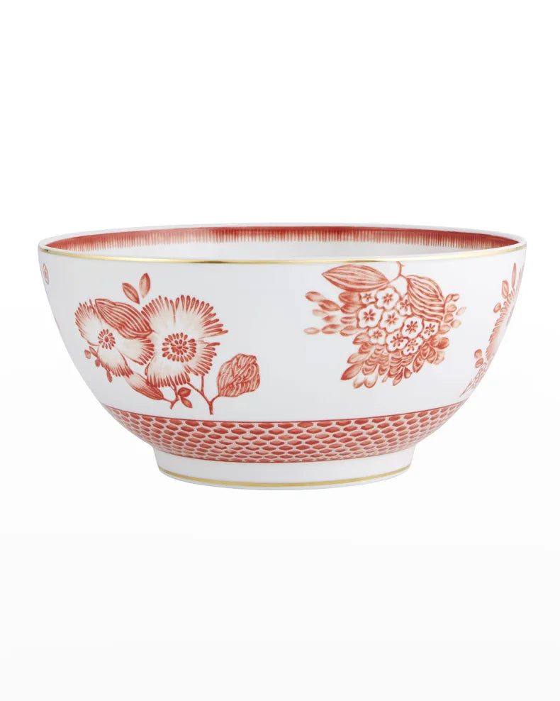  Vista Alegre Coralina Salad Bowl - White/Orange - Bonton