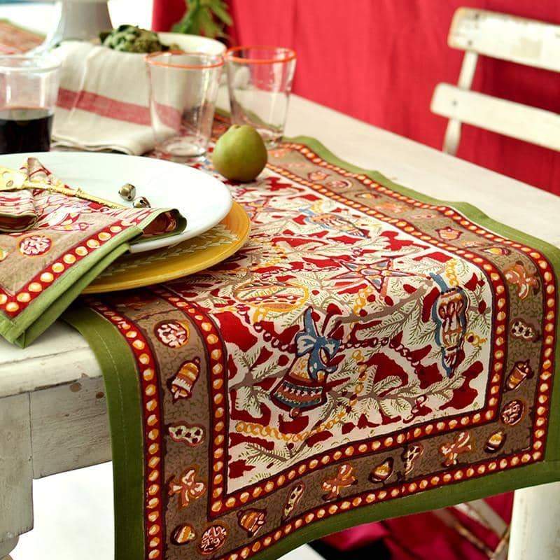  Couleur Nature Noel Red/Green Runner - Red/Green - Bonton