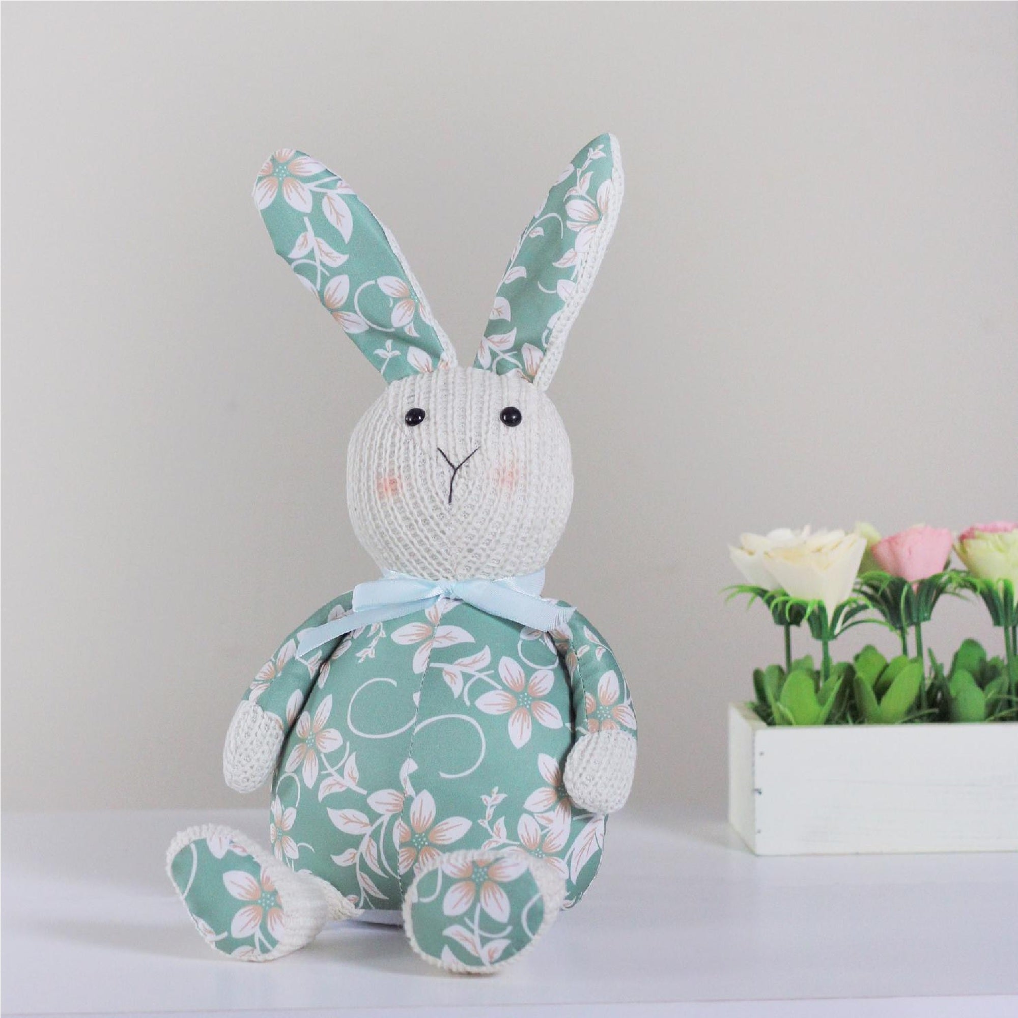  Northlight Floral Knitted Easter Bunny Rabbit Spring Figure - 17