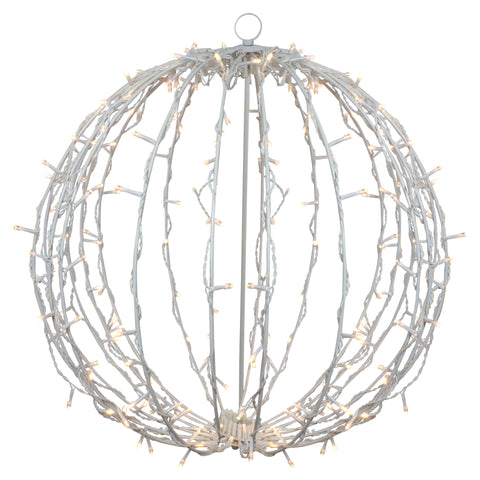 23" LED Lighted Christmas Hanging Sphere Decoration - Warm White Lights