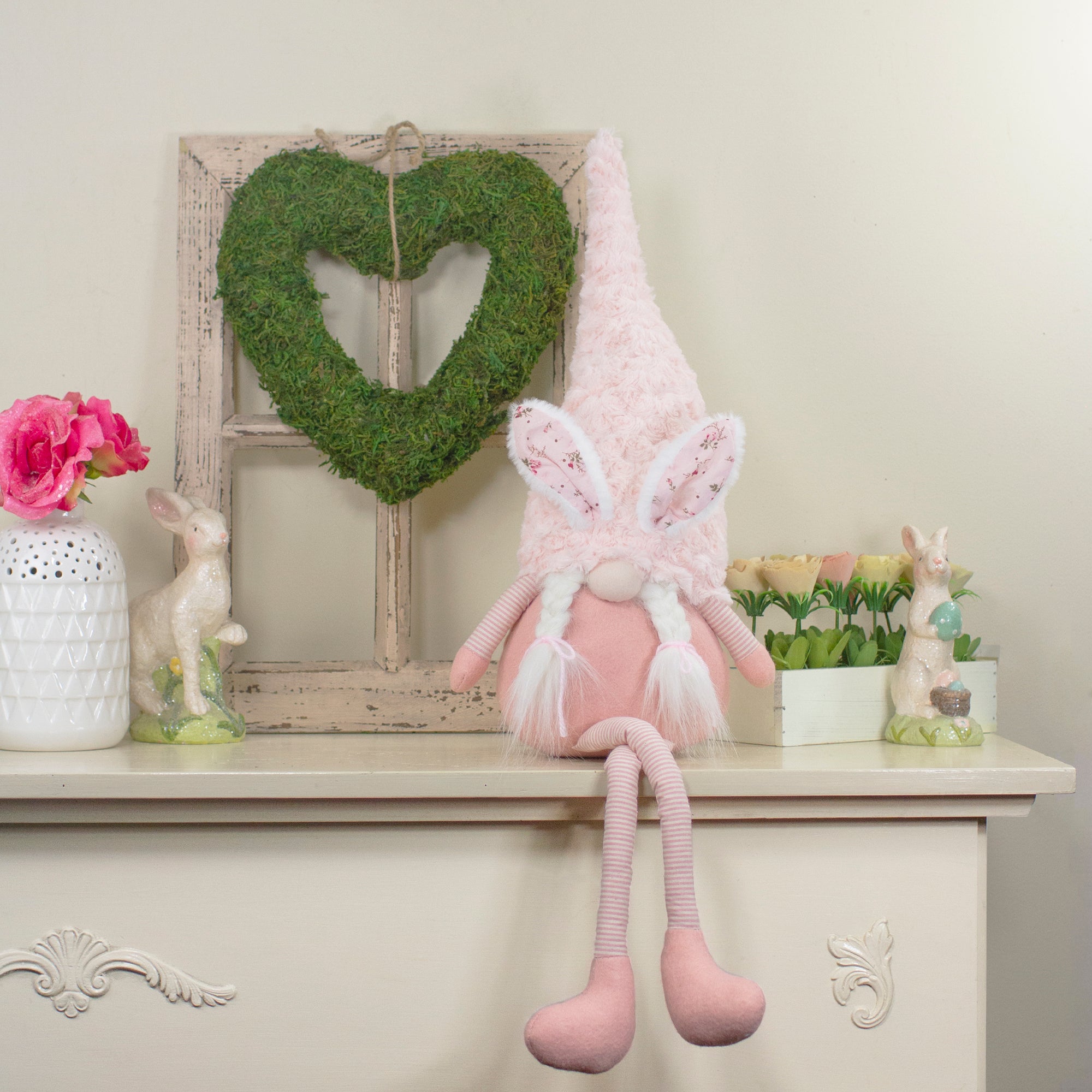  Northlight Sitting Easter Gnome With Bunny Ears and Dangling Legs - 32