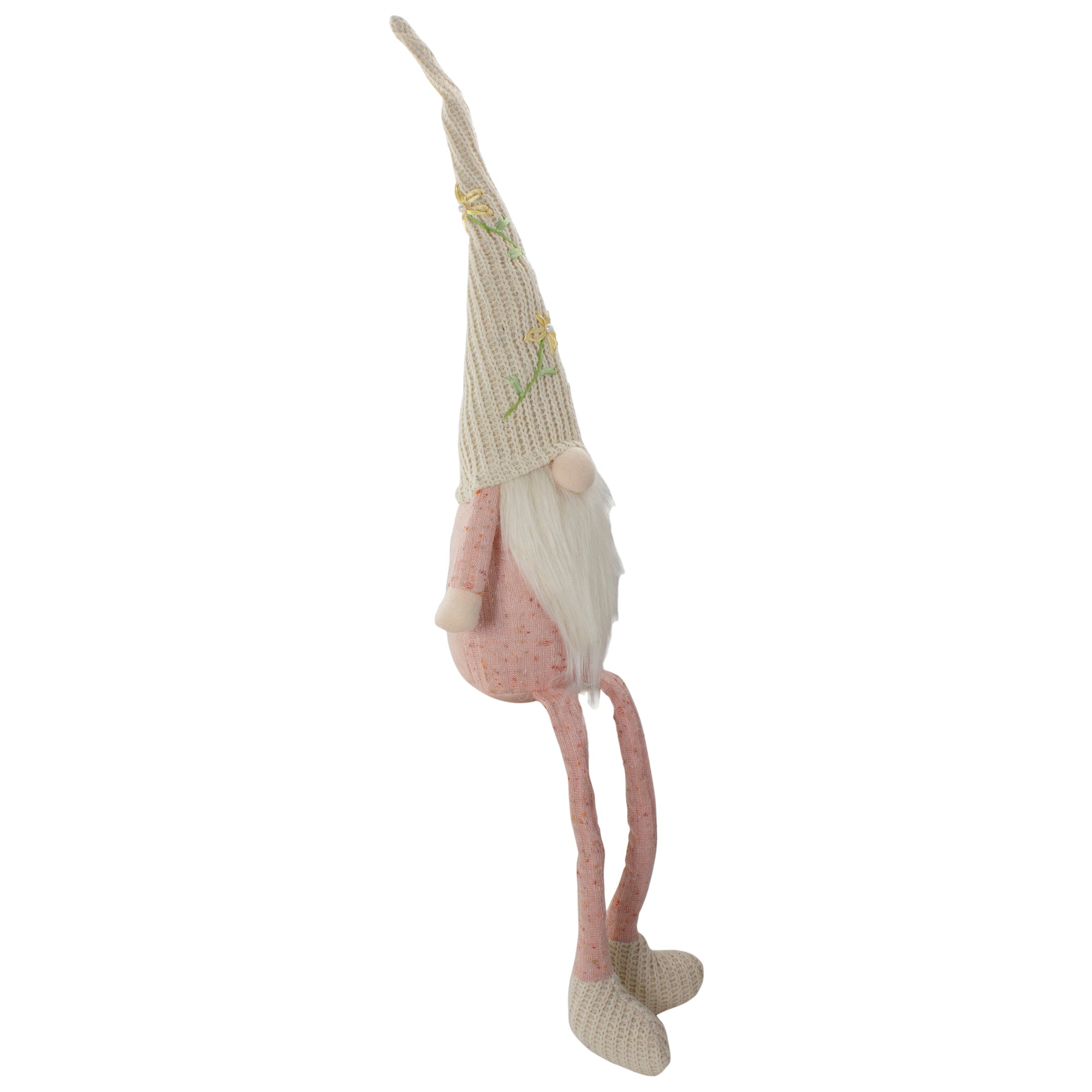  Northlight Sitting Spring Gnome Figure With Floral Knitted Hat - 29