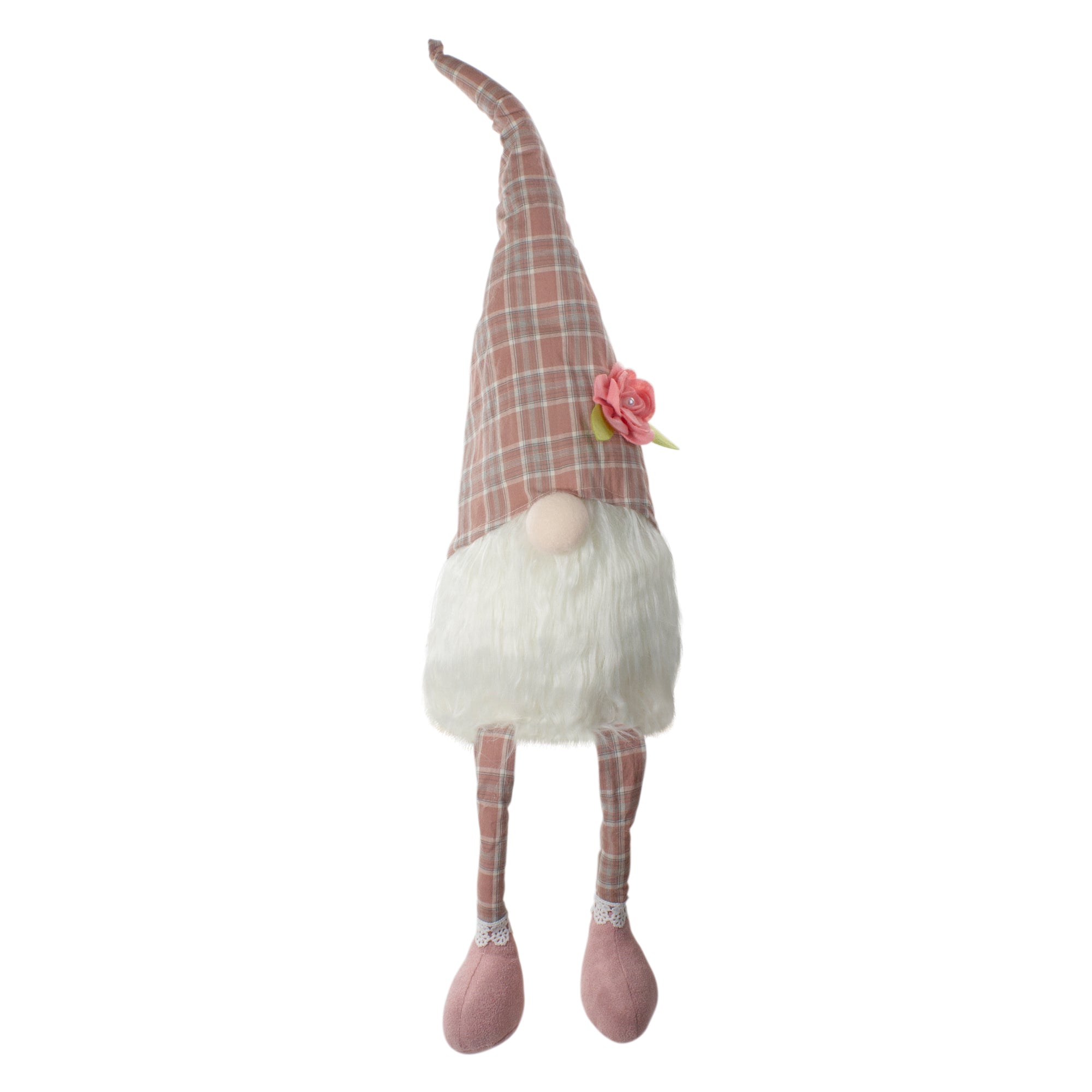  Plaid Gnome Tabletop Figure with Dangling Legs, 29