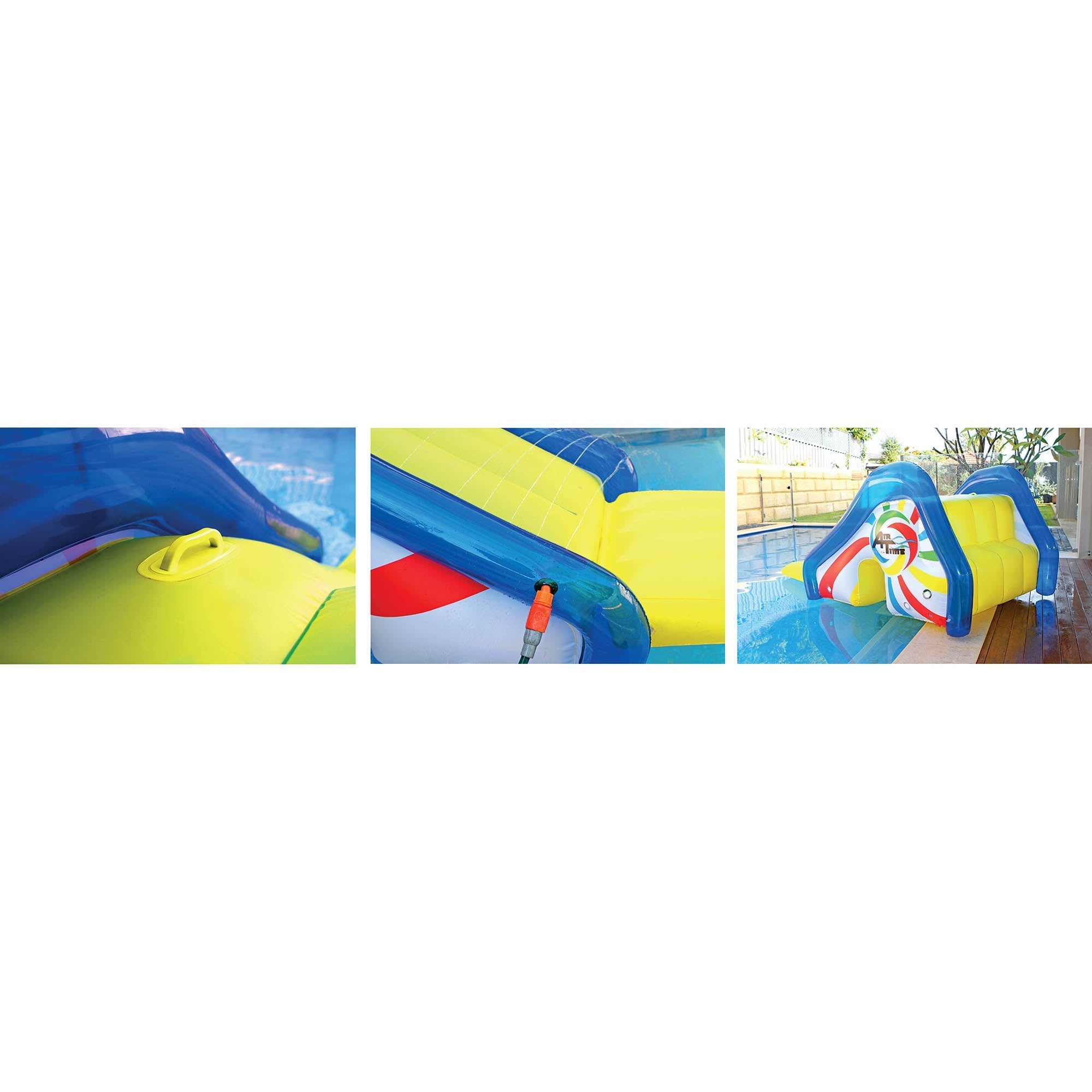  Yellow and Blue Pool Side Slide With an Attached Sprayer 98-Inches - Yellow - Bonton