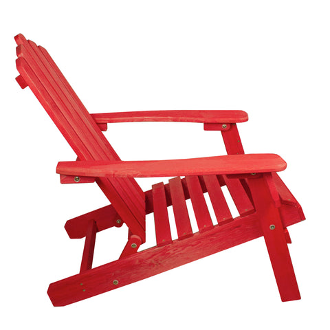 36" Red Classic Folding Wooden Adirondack Chair