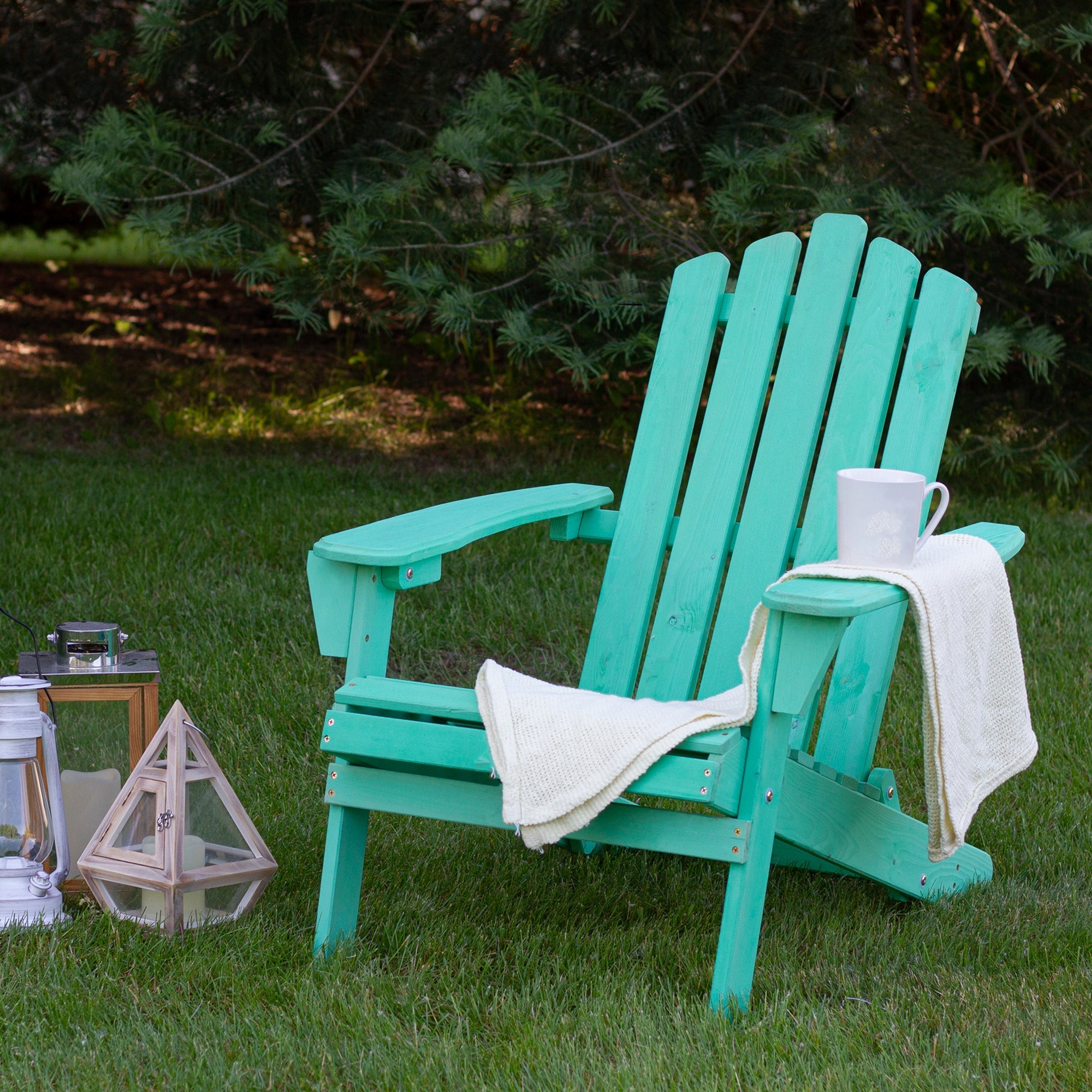  Classic Folding Wood Adirondack Chair - Natural - Bonton