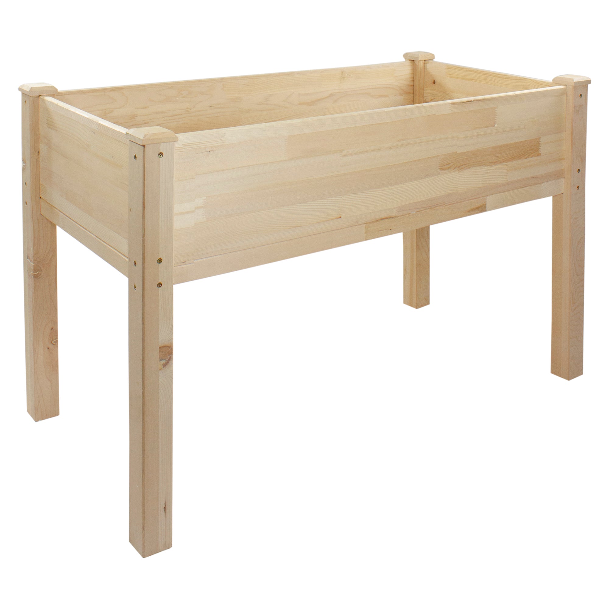  NorthLight Wood Raised Garden Bed Planter Box with Liner - Natural - Bonton