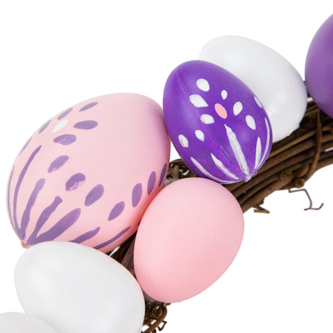 10" Pastel Pink  Purple and White Easter Egg Spring Wreath