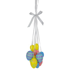 Floral Striped Spring Easter Egg Cluster, 11.75"