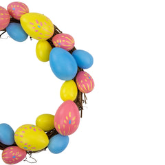 Floral Stem Easter Egg Spring Wreath, 10"