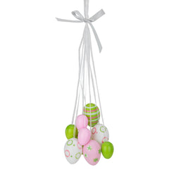 Floral Striped Spring Easter Egg Cluster, 17"