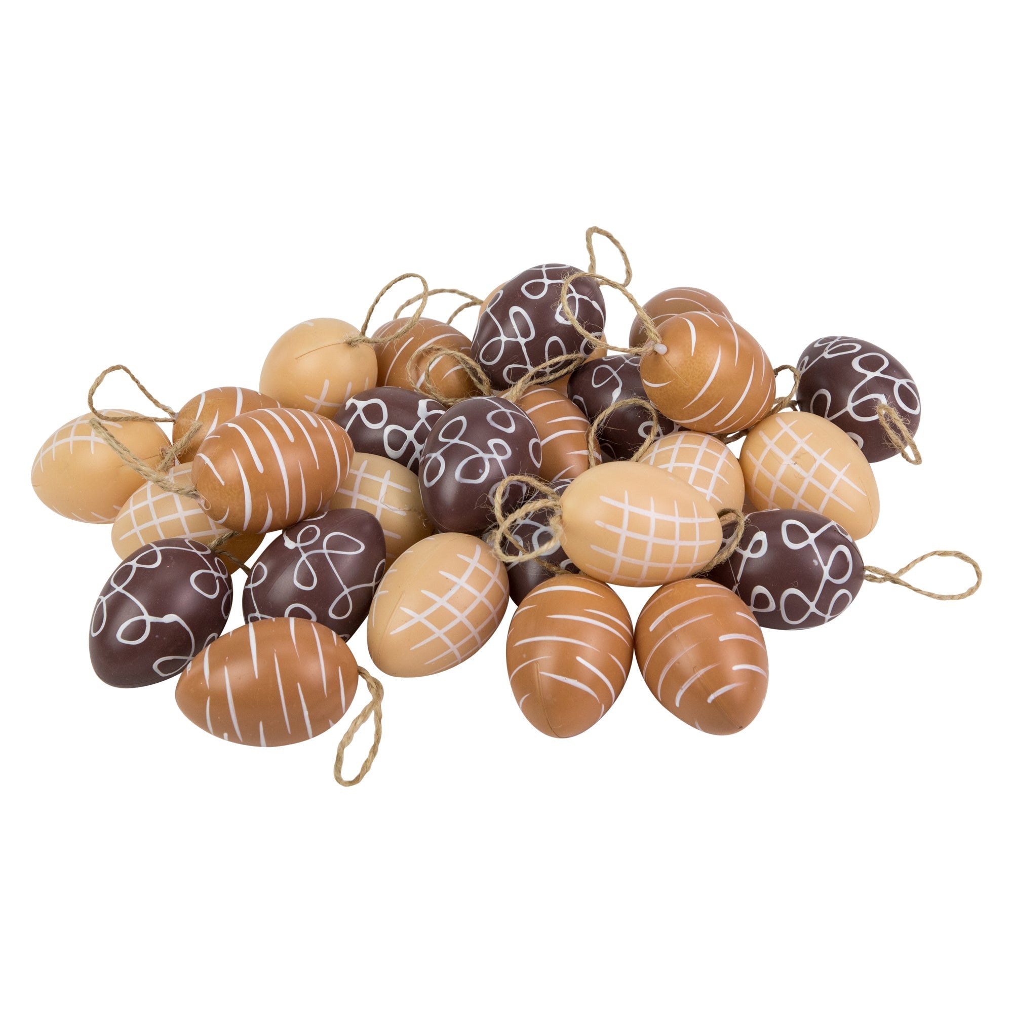  Spring Easter Egg Ornaments, Set of 27 - Brown - Bonton