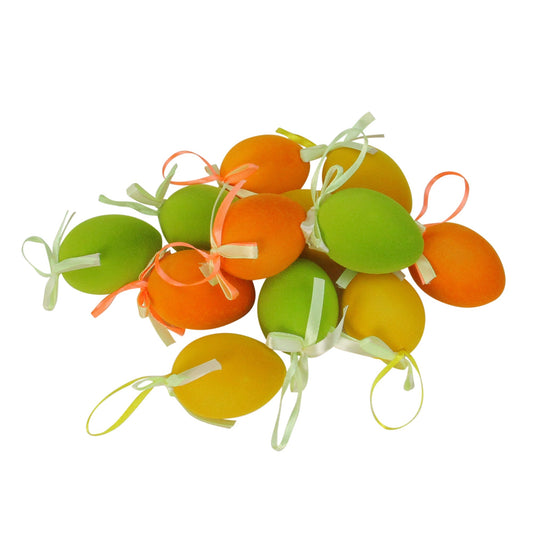 Orange & Green Easter Egg Ornaments Pack of 12