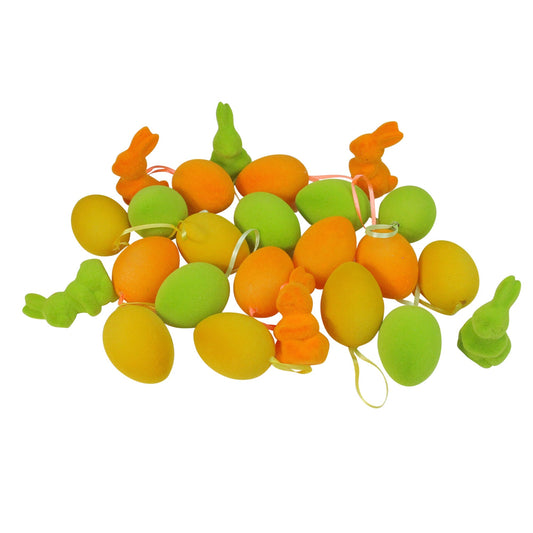 Orange & Green Spring Easter Egg Ornaments, Pack of 24