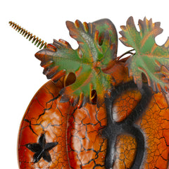 33" Orange and Black Stacked Pumpkins Outdoor Halloween Decoration