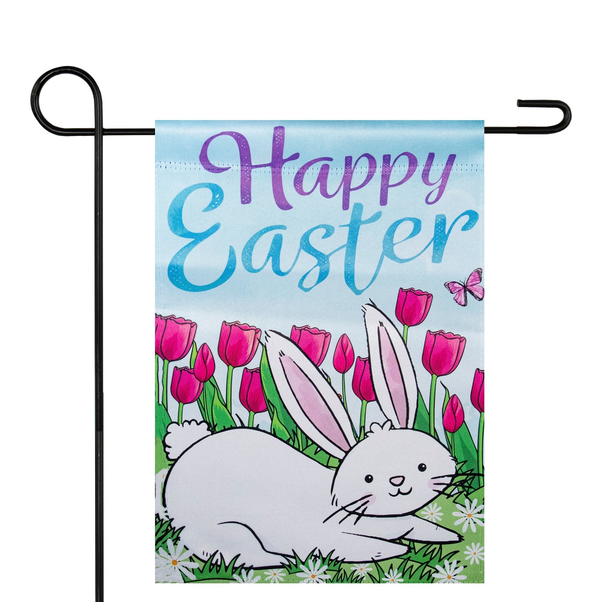  NorthLight Happy Easter Bunny Outdoor Garden Flag - Blue - Bonton